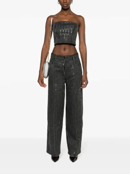Striped Wide Leg Trousers